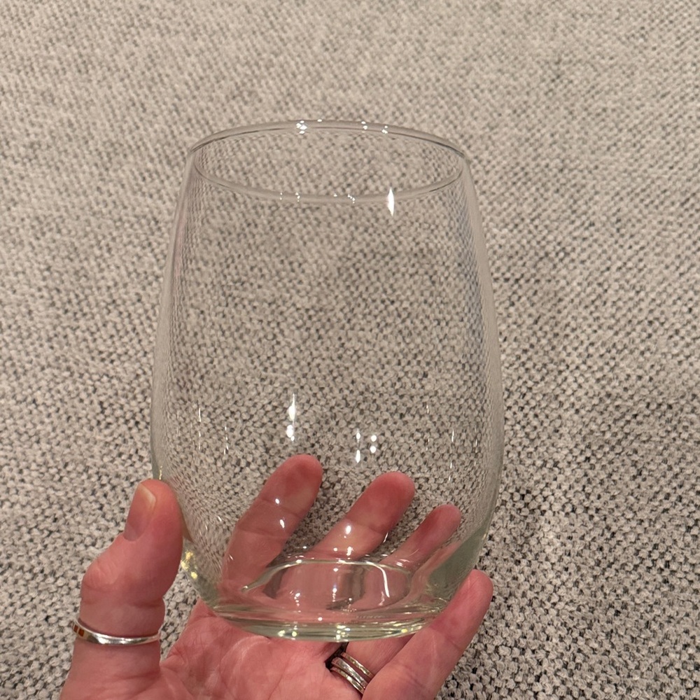 Clear Stemless Wine Glass set of 6 NWT